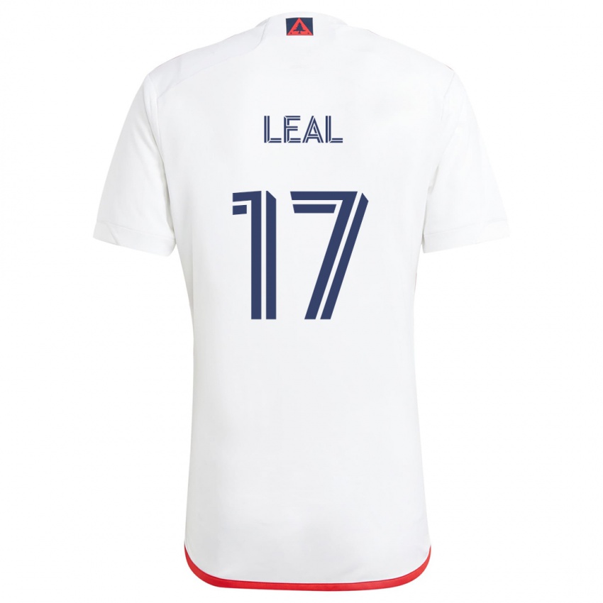 Criança Camisola Patrick Leal #17 Branco Vermelho Alternativa 2024/25 Camisa