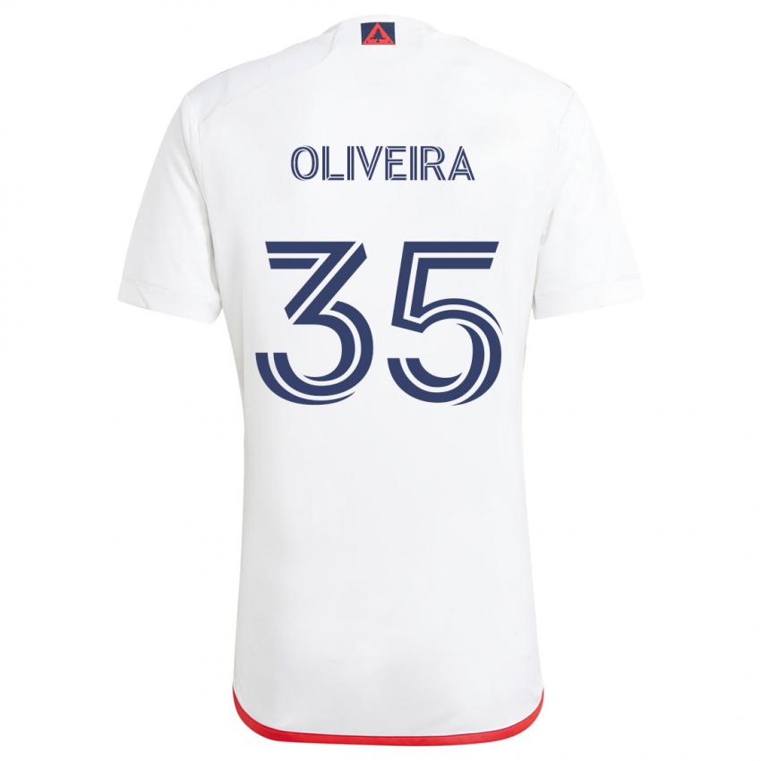 Criança Camisola Cristiano Oliveira #35 Branco Vermelho Alternativa 2024/25 Camisa