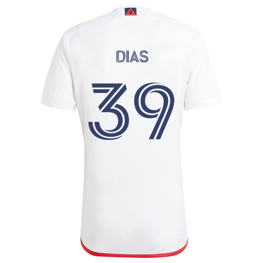 Criança Camisola Marcos Dias #39 Branco Vermelho Alternativa 2024/25 Camisa