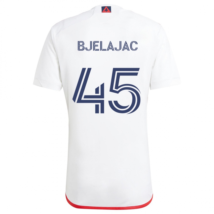 Criança Camisola Andrej Bjelajac #45 Branco Vermelho Alternativa 2024/25 Camisa