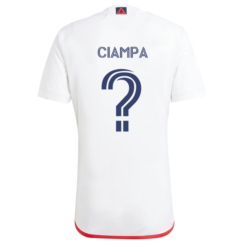 Criança Camisola Giuseppe Ciampa #0 Branco Vermelho Alternativa 2024/25 Camisa