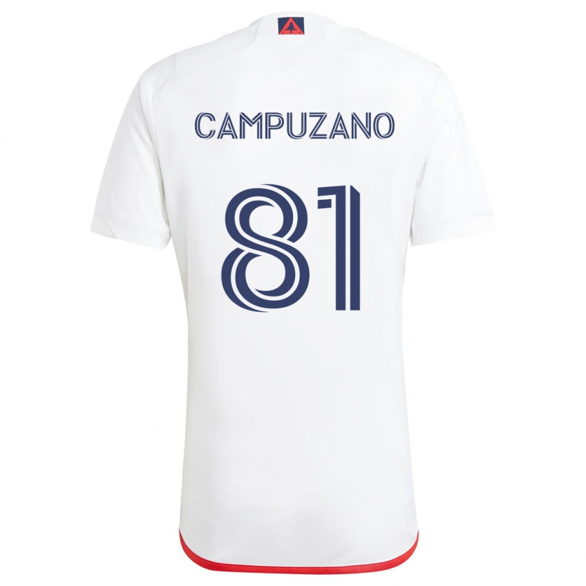 Criança Camisola Nico Campuzano #81 Branco Vermelho Alternativa 2024/25 Camisa