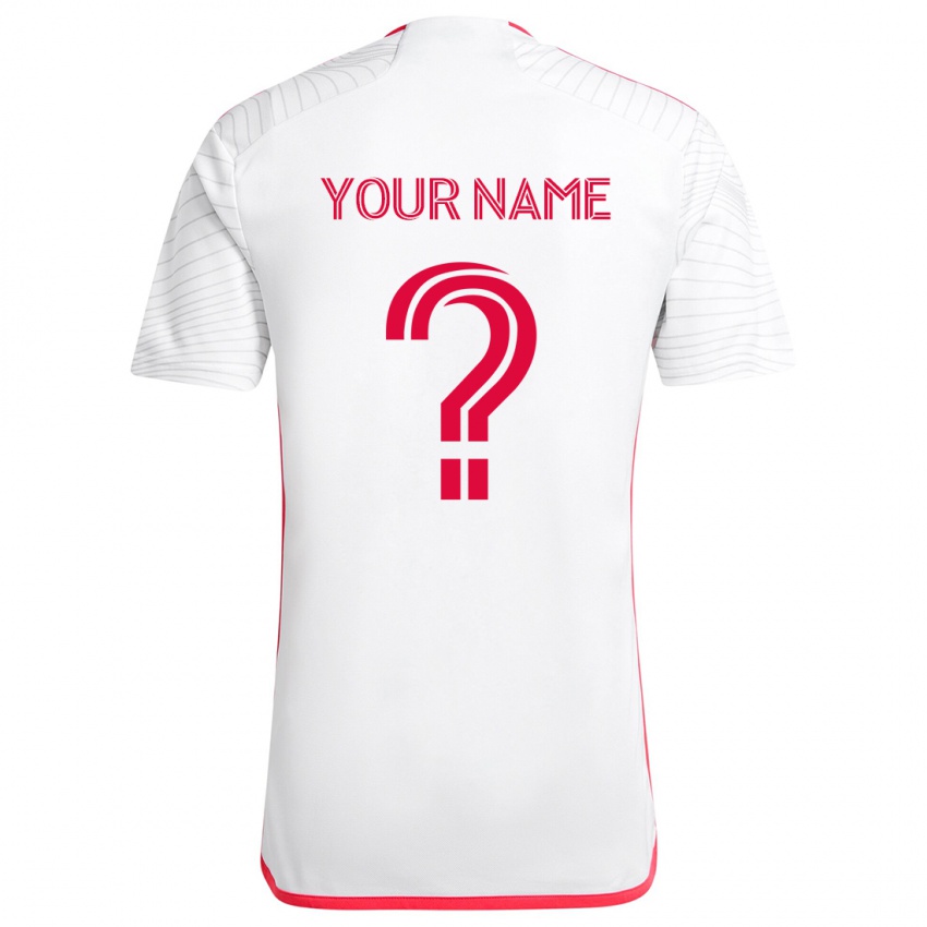 Criança Camisola Seu Nome #0 Branco Vermelho Alternativa 2024/25 Camisa