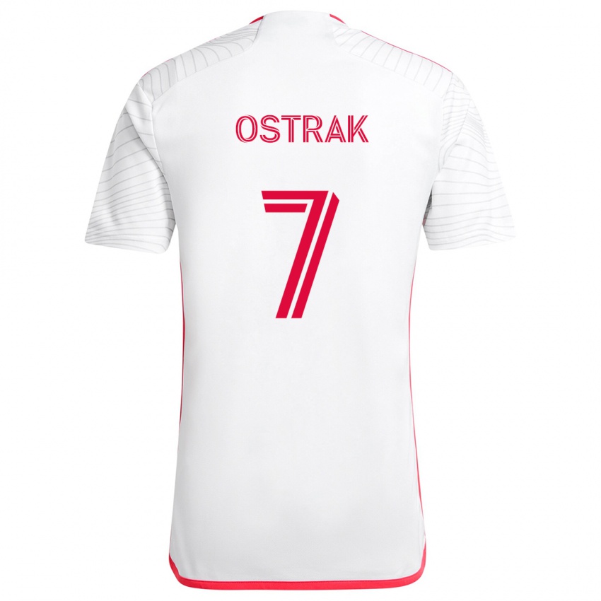 Criança Camisola Tomás Ostrák #7 Branco Vermelho Alternativa 2024/25 Camisa