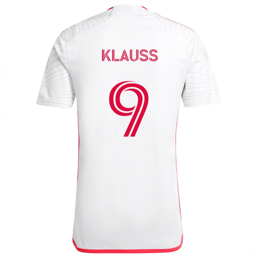 Criança Camisola João Klauss #9 Branco Vermelho Alternativa 2024/25 Camisa