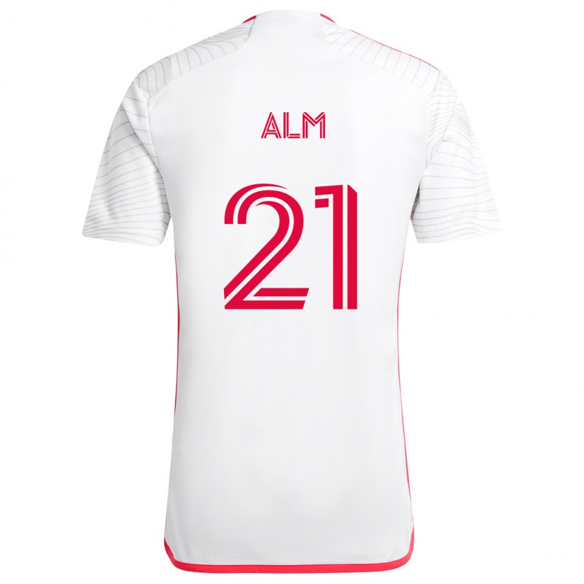 Criança Camisola Rasmus Alm #21 Branco Vermelho Alternativa 2024/25 Camisa