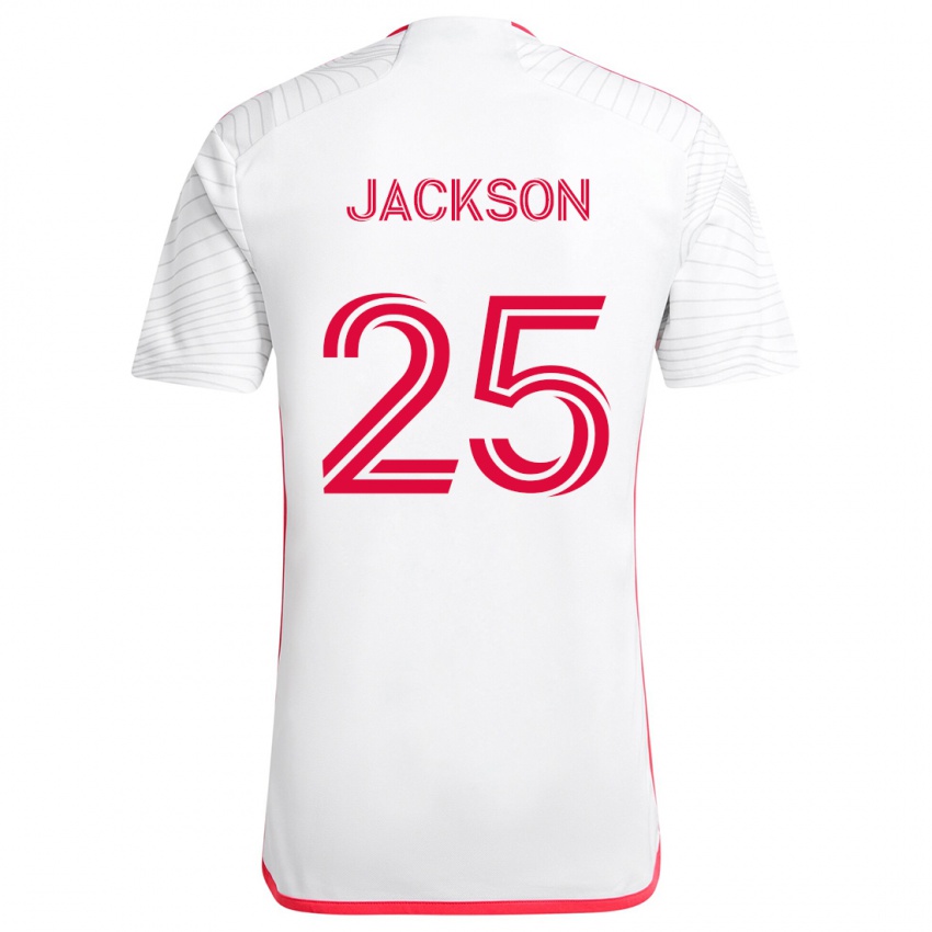 Criança Camisola Aziel Jackson #25 Branco Vermelho Alternativa 2024/25 Camisa