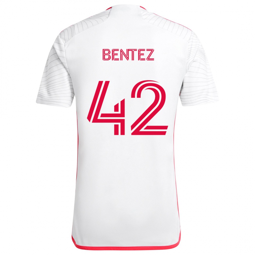 Criança Camisola Óscar Benítez #42 Branco Vermelho Alternativa 2024/25 Camisa