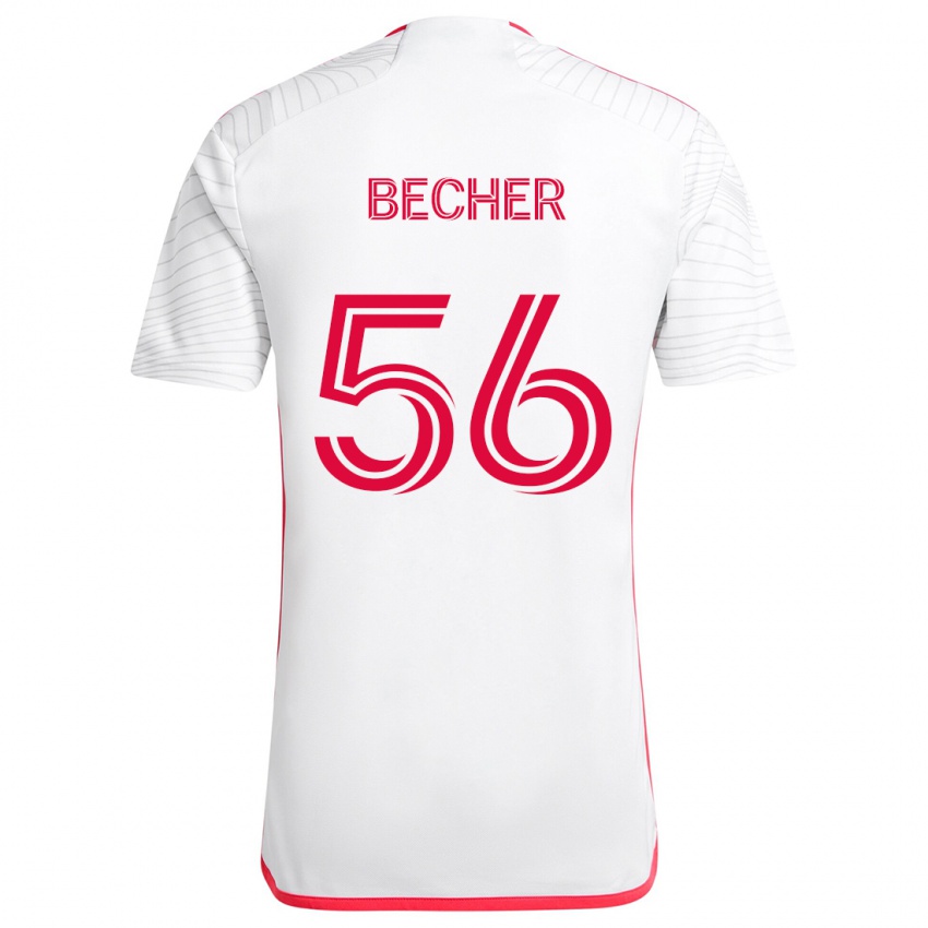 Criança Camisola Ryan Becher #56 Branco Vermelho Alternativa 2024/25 Camisa