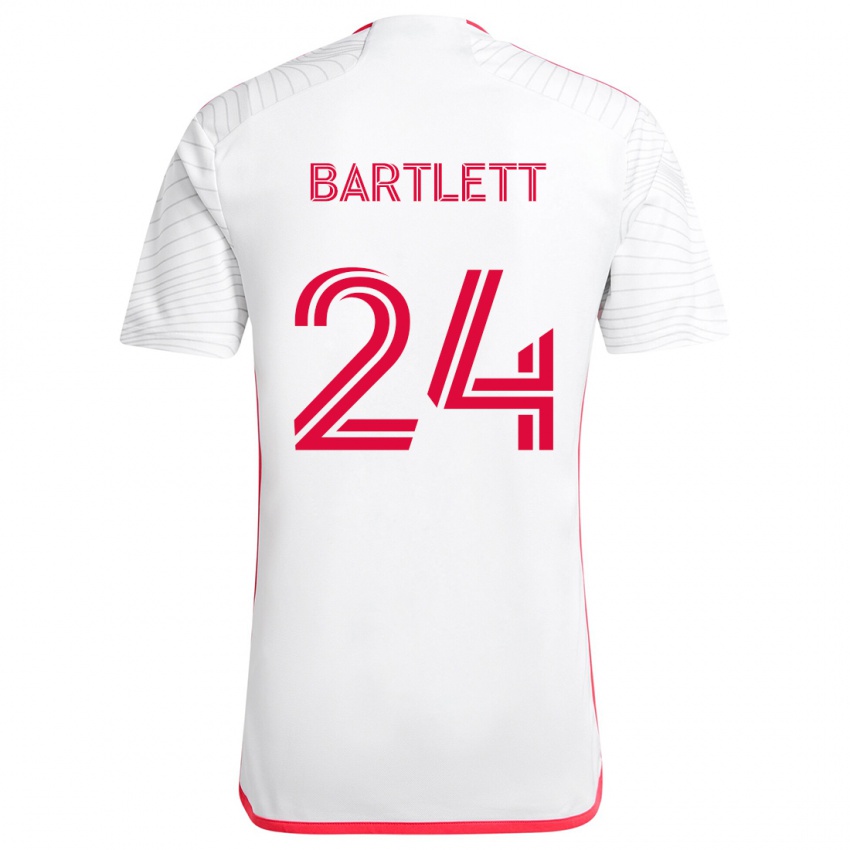 Criança Camisola Lucas Bartlett #24 Branco Vermelho Alternativa 2024/25 Camisa