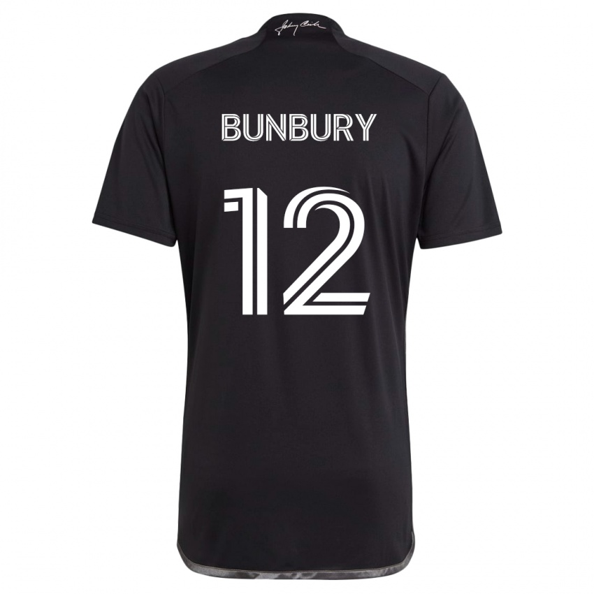 Criança Camisola Teal Bunbury #12 Preto Alternativa 2024/25 Camisa