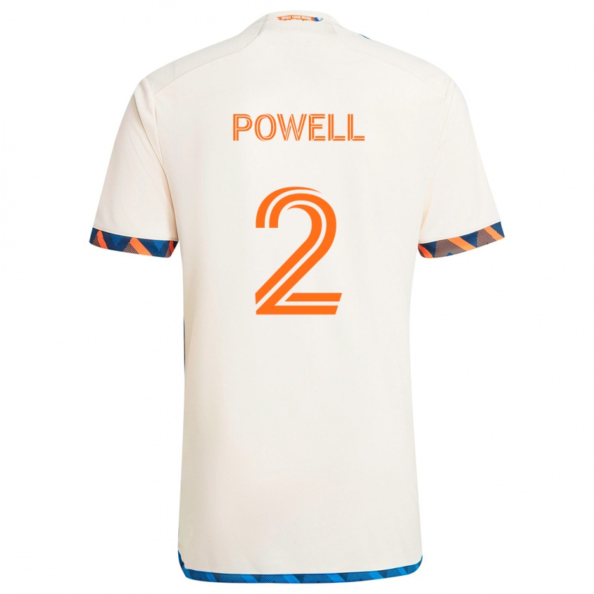 Criança Camisola Alvas Powell #2 Laranja Branco Alternativa 2024/25 Camisa