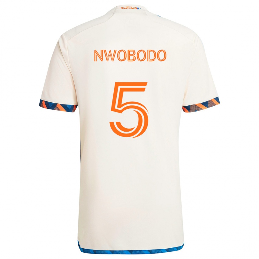 Criança Camisola Obinna Nwobodo #5 Laranja Branco Alternativa 2024/25 Camisa