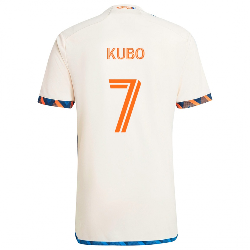 Criança Camisola Yuya Kubo #7 Laranja Branco Alternativa 2024/25 Camisa