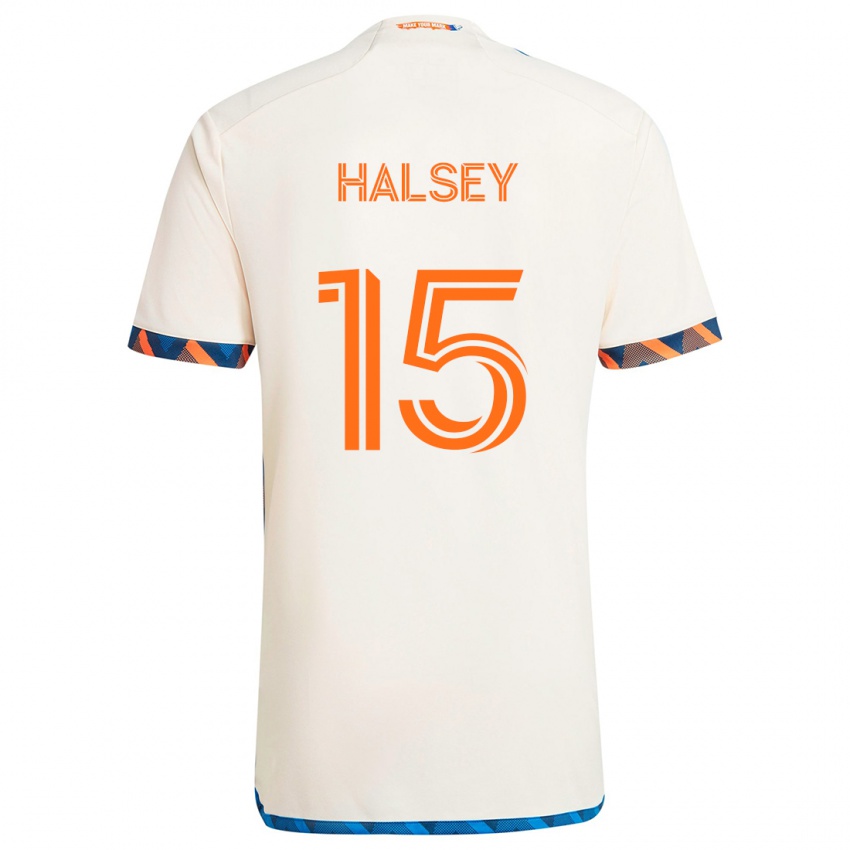 Criança Camisola Bret Halsey #15 Laranja Branco Alternativa 2024/25 Camisa