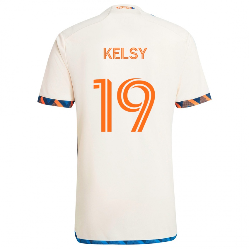 Criança Camisola Kevin Kelsy #19 Laranja Branco Alternativa 2024/25 Camisa