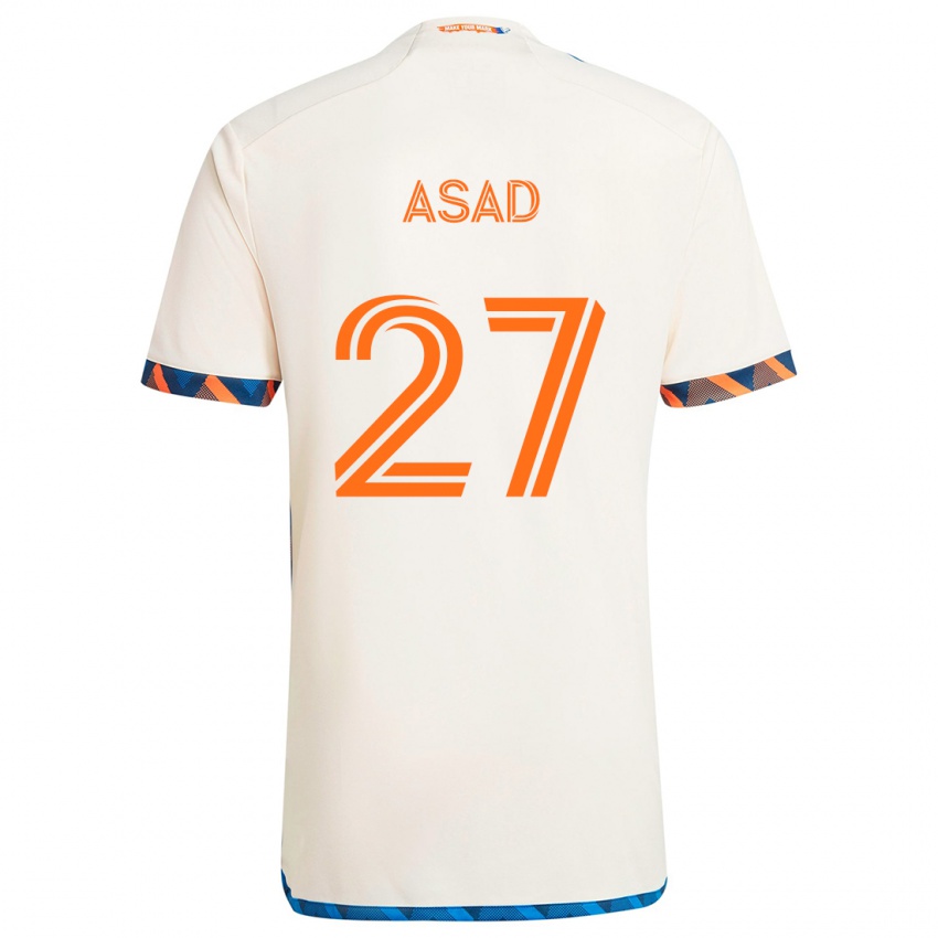 Criança Camisola Yamil Asad #27 Laranja Branco Alternativa 2024/25 Camisa