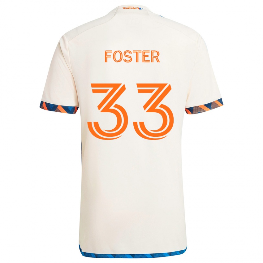 Criança Camisola Isaiah Foster #33 Laranja Branco Alternativa 2024/25 Camisa