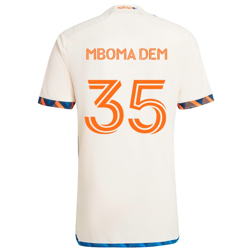 Criança Camisola Kenji Mboma Dem #35 Laranja Branco Alternativa 2024/25 Camisa