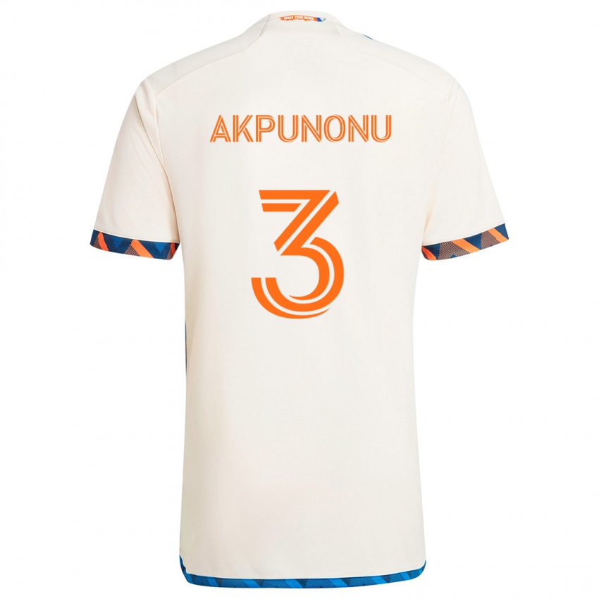 Criança Camisola Joey Akpunonu #3 Laranja Branco Alternativa 2024/25 Camisa