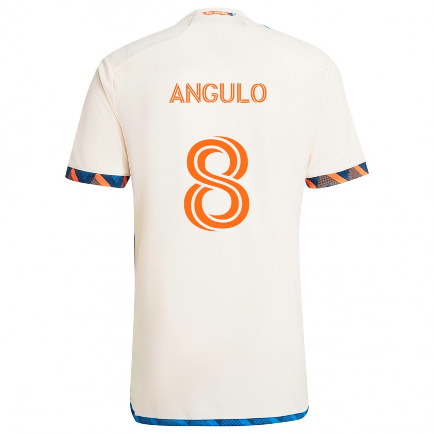 Criança Camisola Marco Angulo #8 Laranja Branco Alternativa 2024/25 Camisa