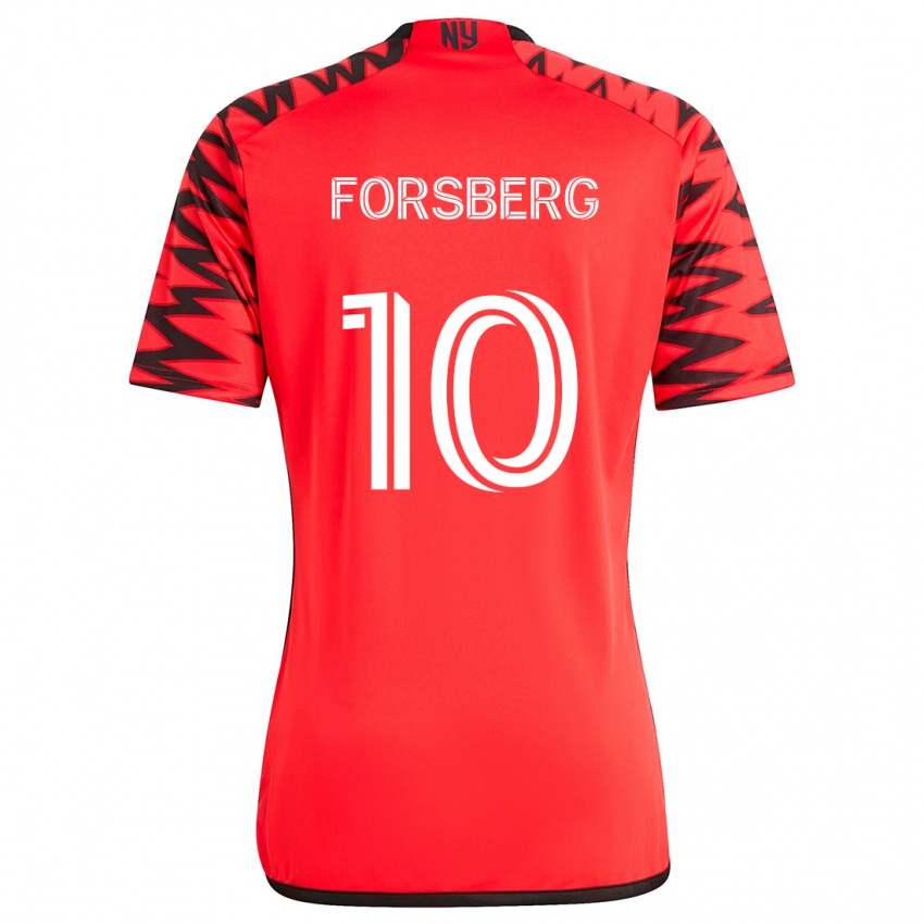 Criança Camisola Emil Forsberg #10 Vermelho Preto Branco Alternativa 2024/25 Camisa