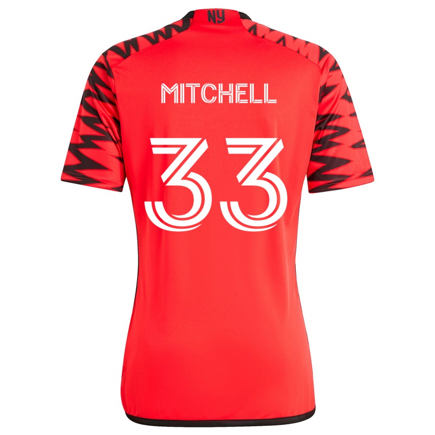 Criança Camisola Roald Mitchell #33 Vermelho Preto Branco Alternativa 2024/25 Camisa