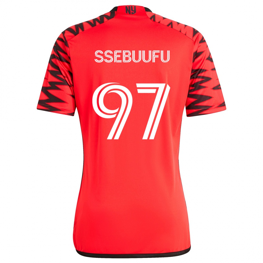 Criança Camisola Frank Ssebuufu #97 Vermelho Preto Branco Alternativa 2024/25 Camisa