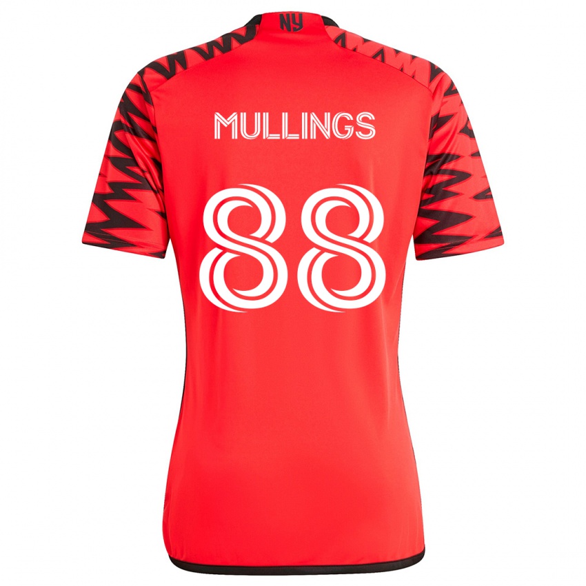 Criança Camisola O'vonte Mullings #88 Vermelho Preto Branco Alternativa 2024/25 Camisa