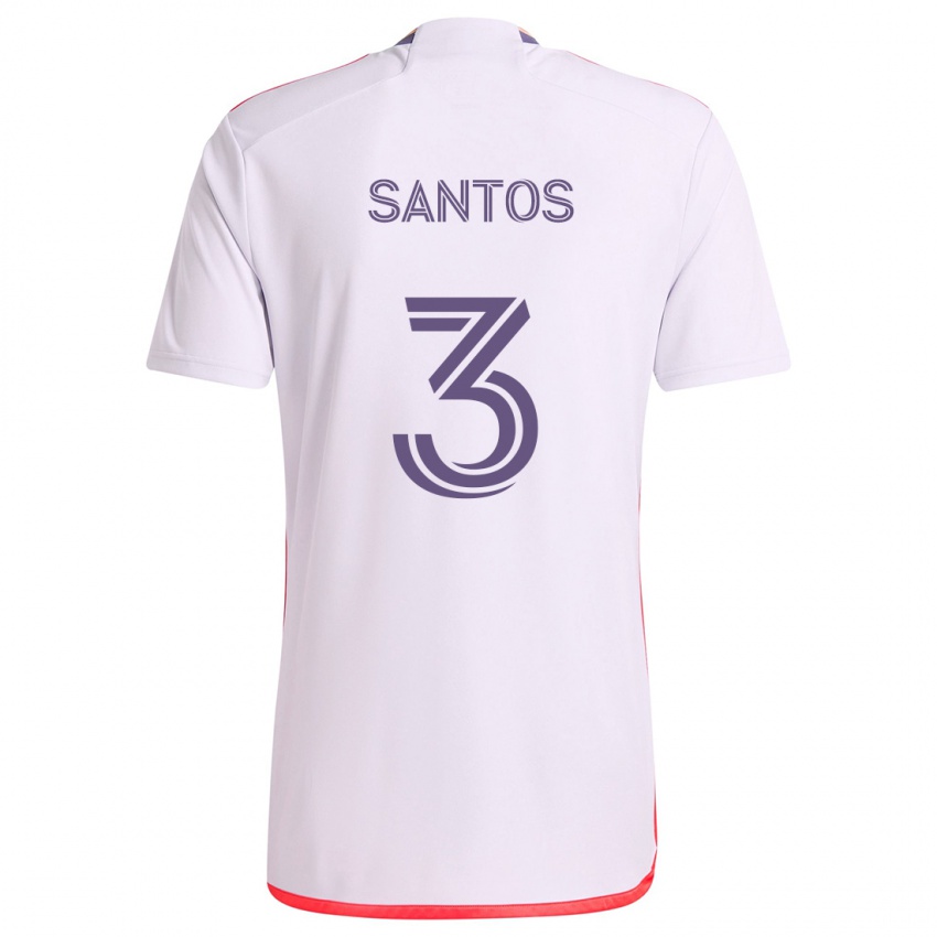 Criança Camisola Rafael Santos #3 Branco Vermelho Roxo Alternativa 2024/25 Camisa