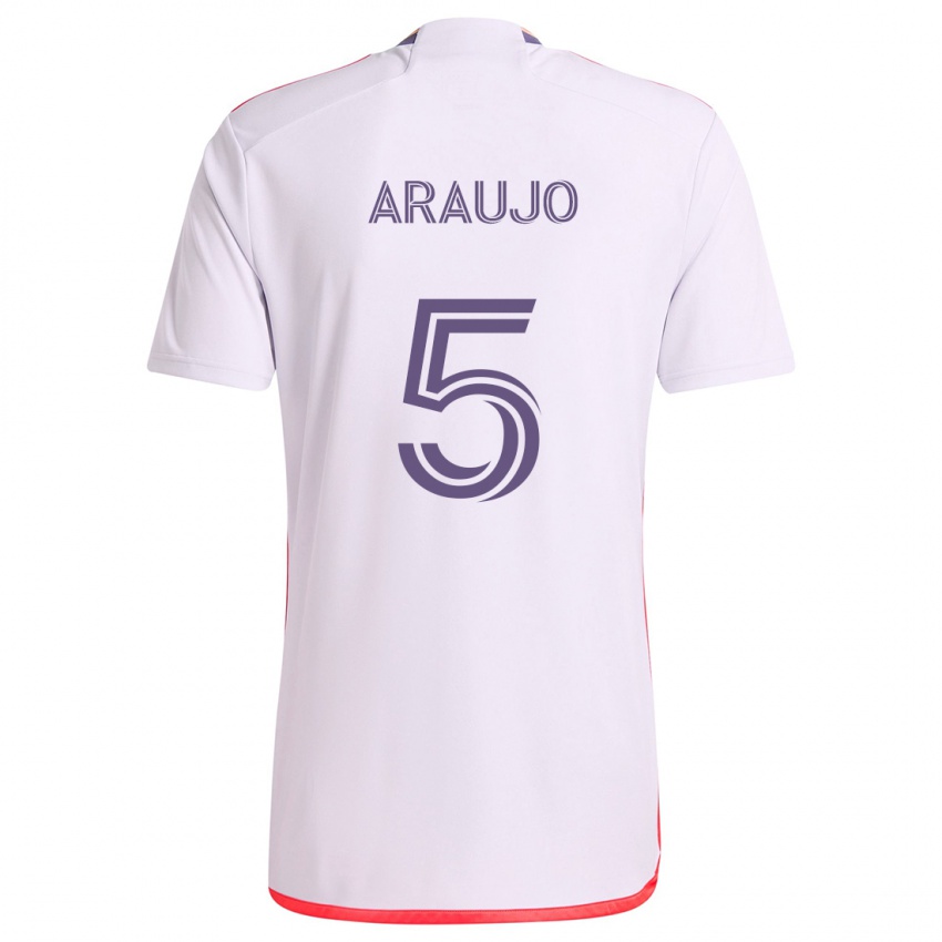 Criança Camisola César Araújo #5 Branco Vermelho Roxo Alternativa 2024/25 Camisa