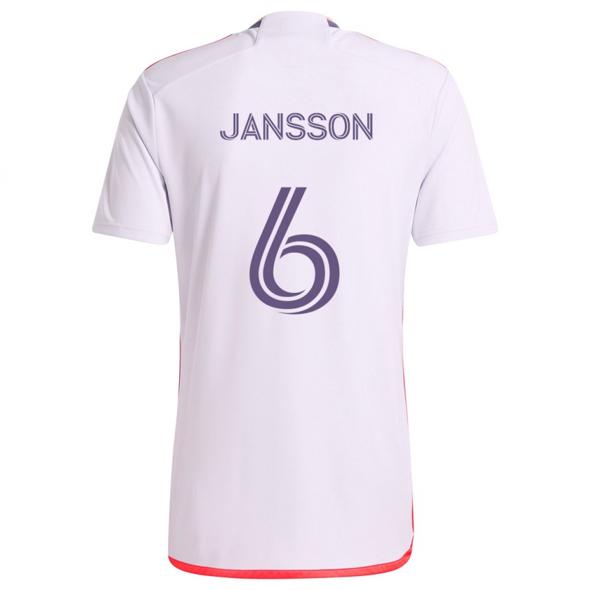 Criança Camisola Robin Jansson #6 Branco Vermelho Roxo Alternativa 2024/25 Camisa