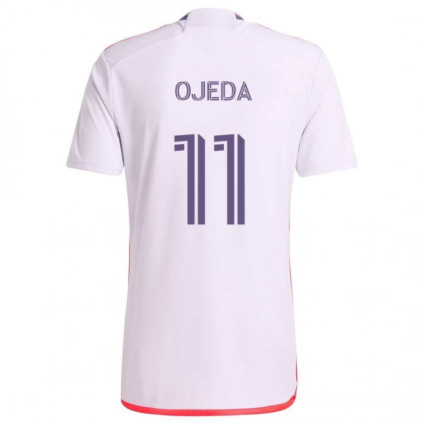 Criança Camisola Martín Ojeda #11 Branco Vermelho Roxo Alternativa 2024/25 Camisa