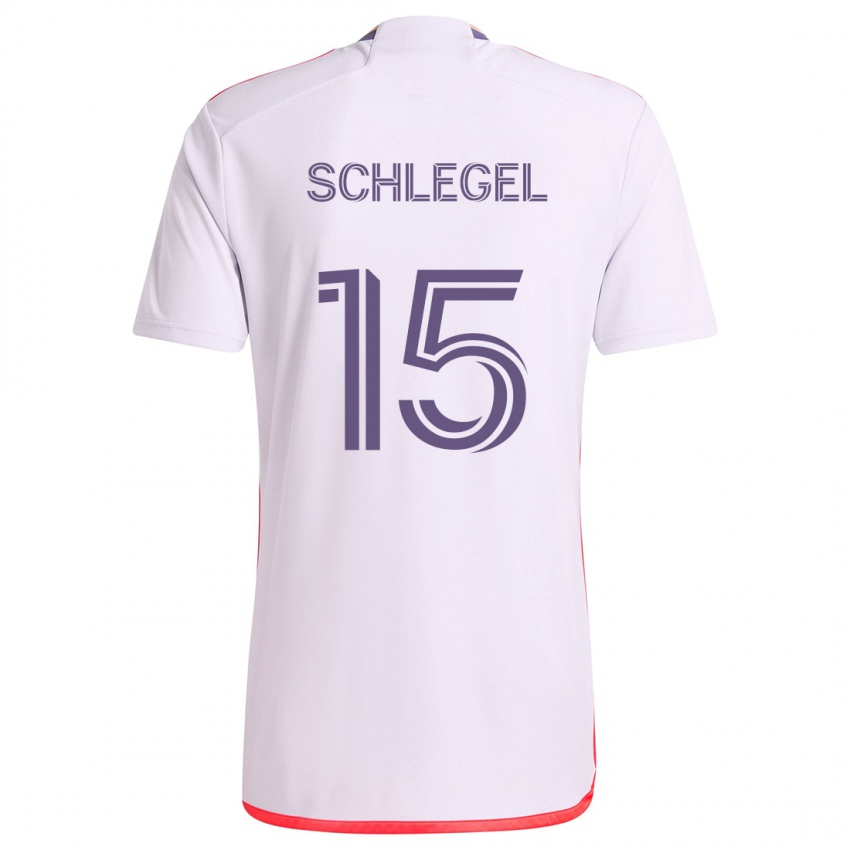 Criança Camisola Rodrigo Schlegel #15 Branco Vermelho Roxo Alternativa 2024/25 Camisa