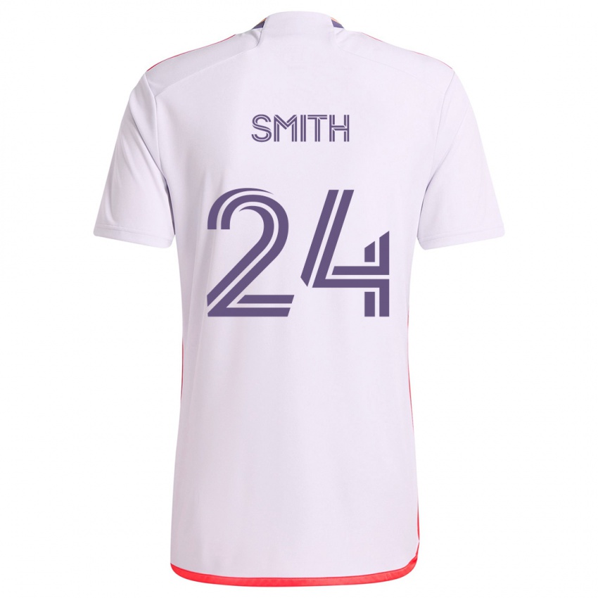 Criança Camisola Kyle Smith #24 Branco Vermelho Roxo Alternativa 2024/25 Camisa