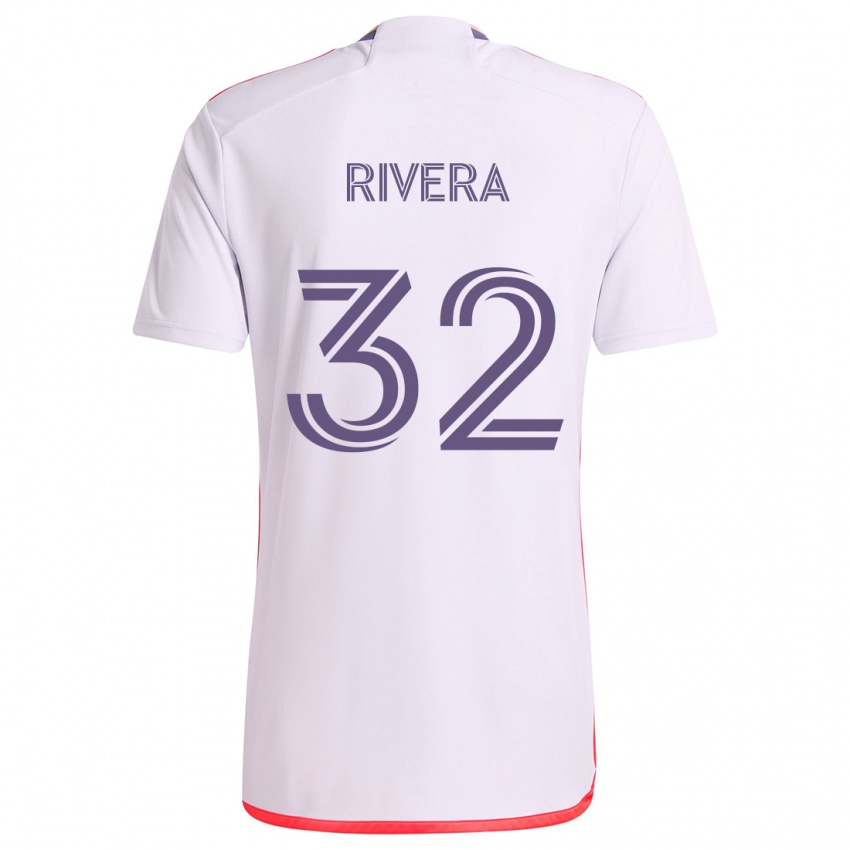 Criança Camisola Wilfredo Rivera #32 Branco Vermelho Roxo Alternativa 2024/25 Camisa