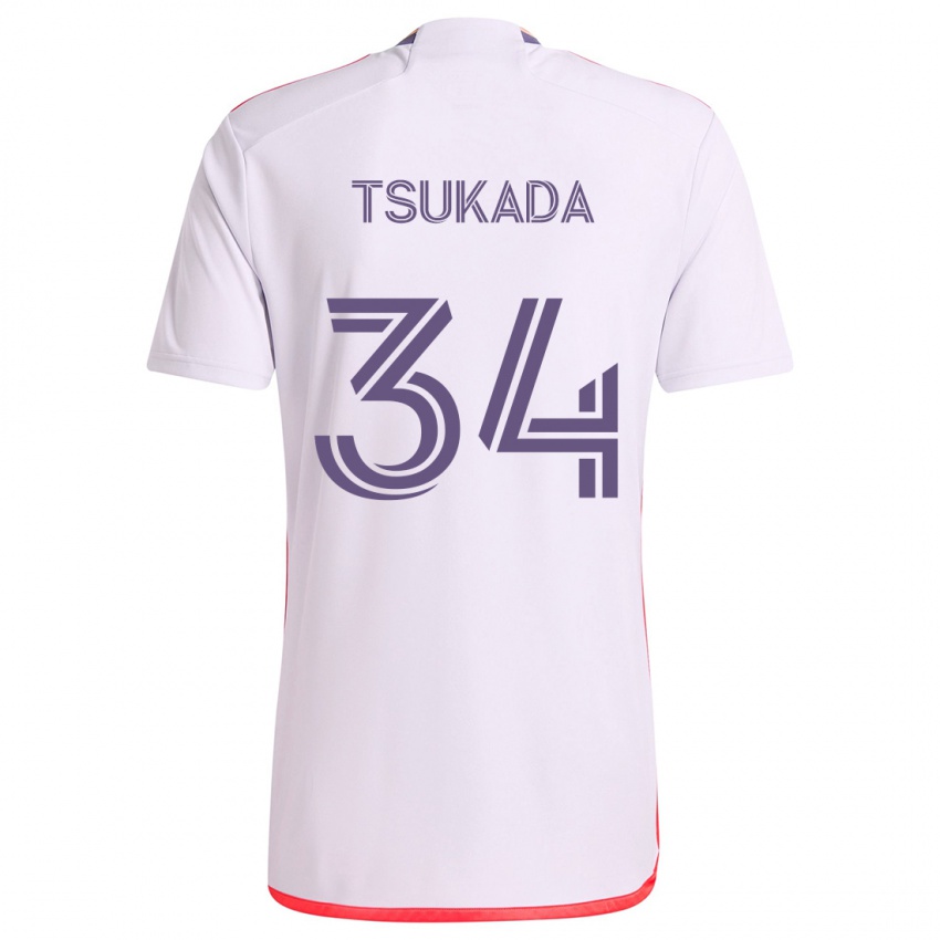 Criança Camisola Yutaro Tsukada #34 Branco Vermelho Roxo Alternativa 2024/25 Camisa