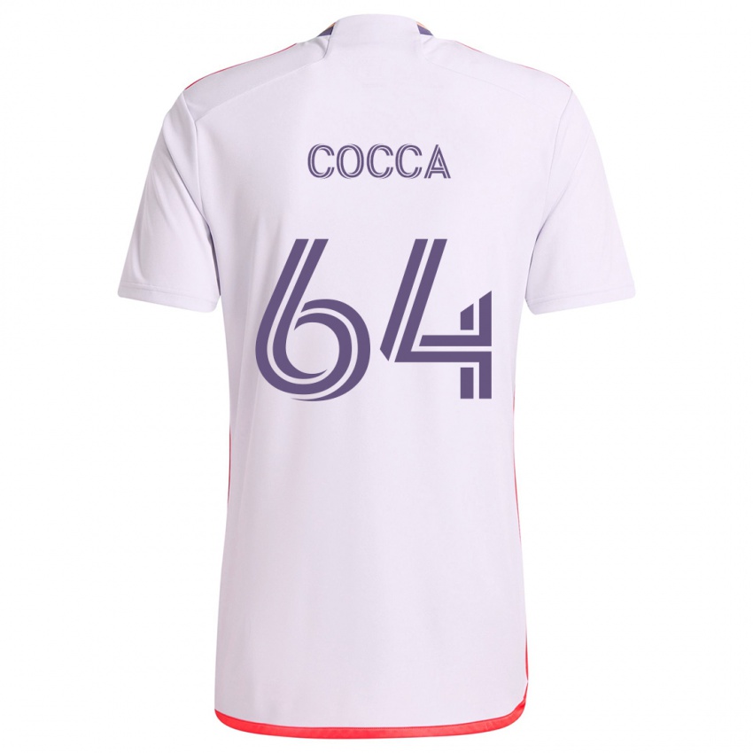 Criança Camisola Manuel Cocca #64 Branco Vermelho Roxo Alternativa 2024/25 Camisa