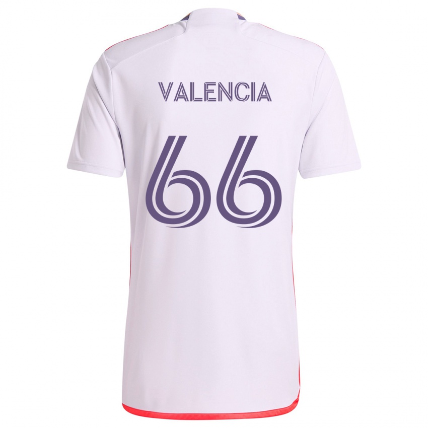 Criança Camisola Yeiler Valencia #66 Branco Vermelho Roxo Alternativa 2024/25 Camisa