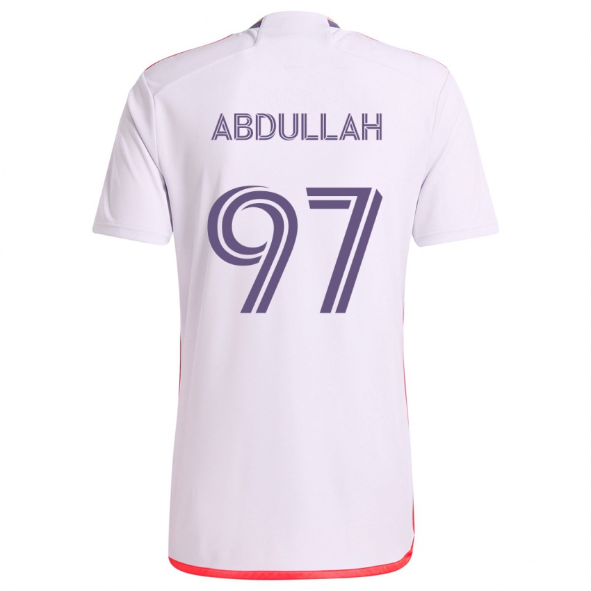 Criança Camisola Majed Abdullah #97 Branco Vermelho Roxo Alternativa 2024/25 Camisa