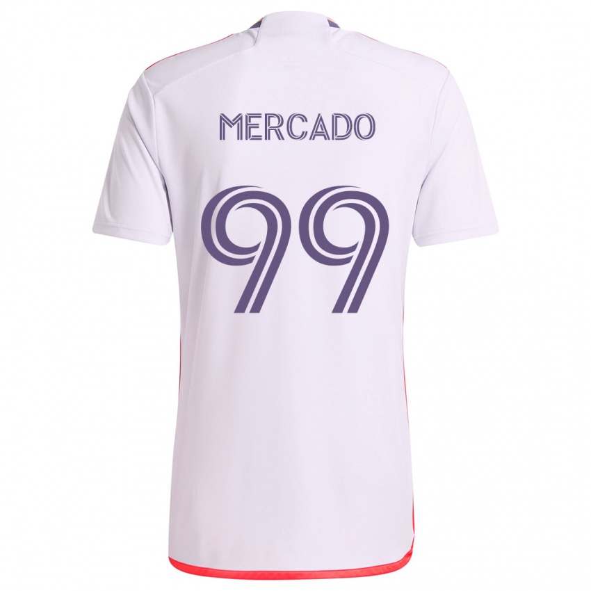 Criança Camisola Carlos Mercado #99 Branco Vermelho Roxo Alternativa 2024/25 Camisa