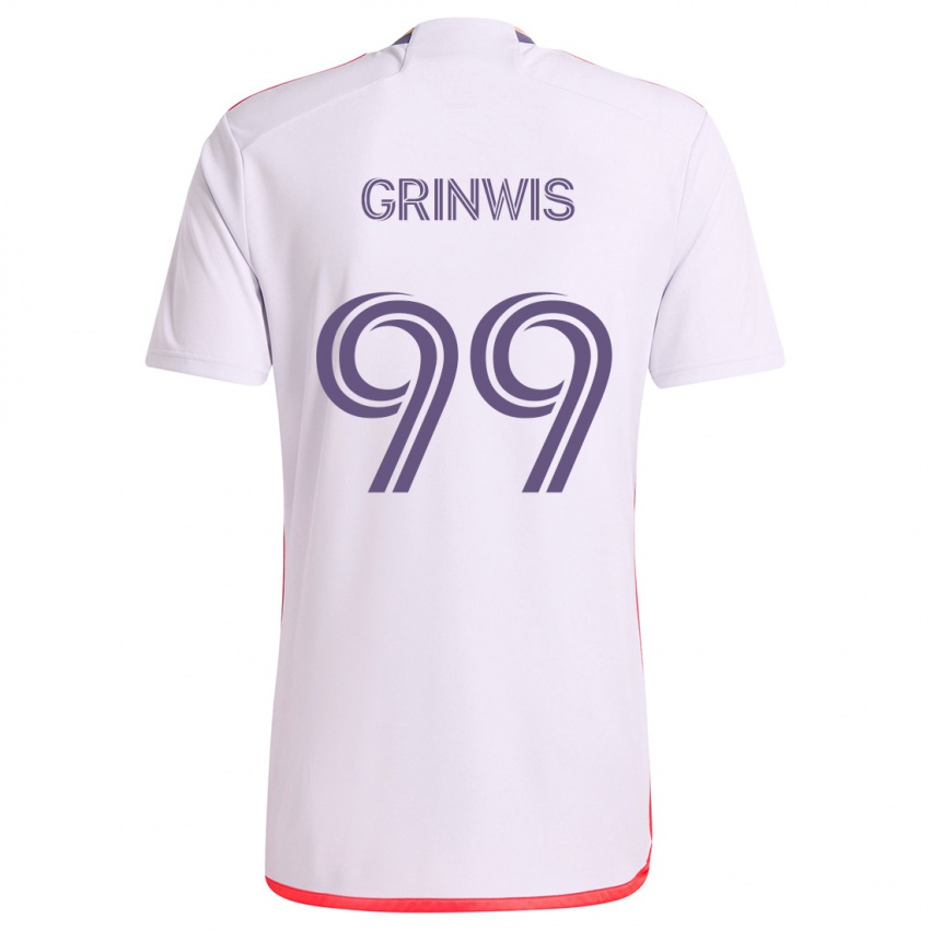 Criança Camisola Adam Grinwis #99 Branco Vermelho Roxo Alternativa 2024/25 Camisa