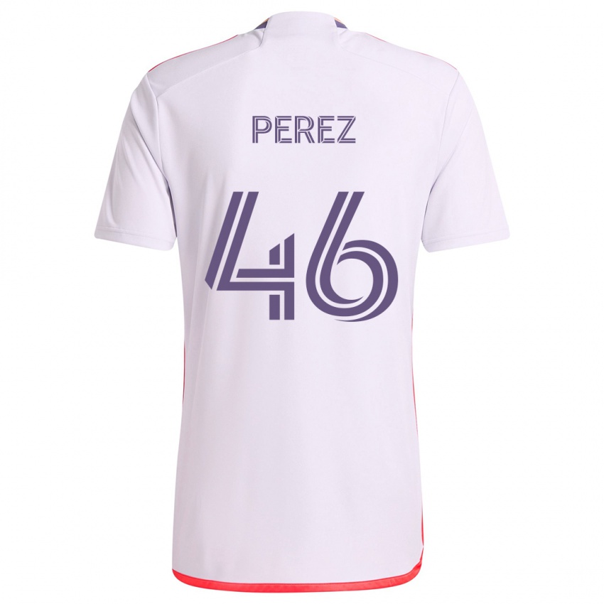 Criança Camisola Franco Pérez #46 Branco Vermelho Roxo Alternativa 2024/25 Camisa