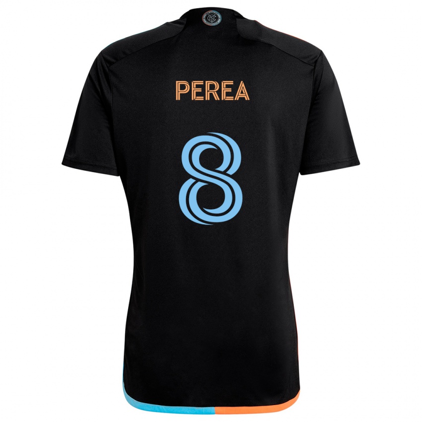 Criança Camisola Andrés Perea #8 Preto Laranja Azul Alternativa 2024/25 Camisa