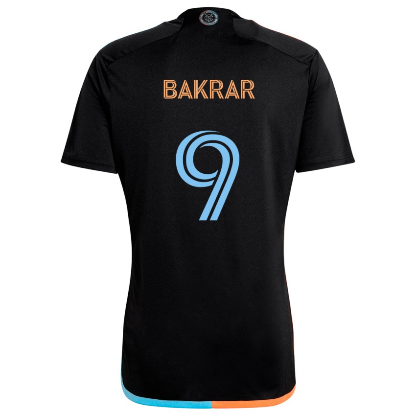 Criança Camisola Monsef Bakrar #9 Preto Laranja Azul Alternativa 2024/25 Camisa