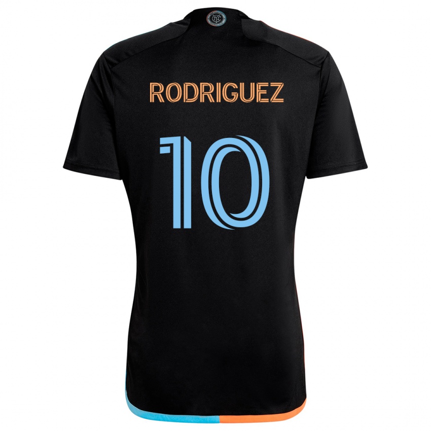 Criança Camisola Santiago Rodríguez #10 Preto Laranja Azul Alternativa 2024/25 Camisa