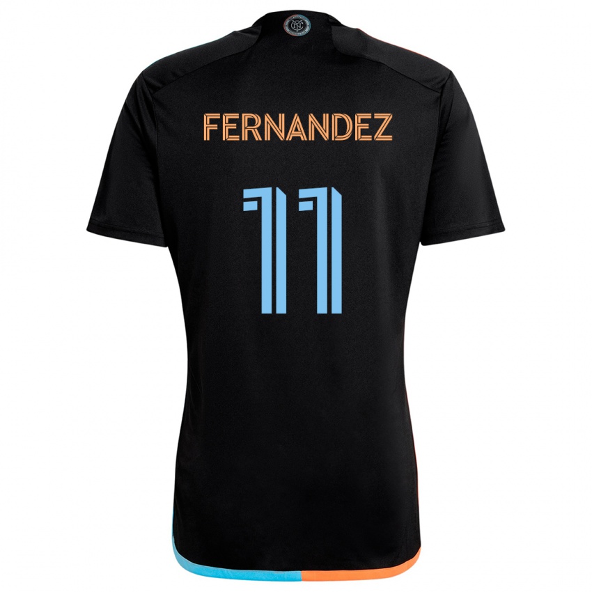 Criança Camisola Julián Fernández #11 Preto Laranja Azul Alternativa 2024/25 Camisa