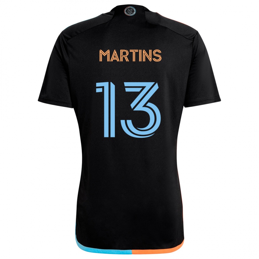 Criança Camisola Thiago Martins #13 Preto Laranja Azul Alternativa 2024/25 Camisa