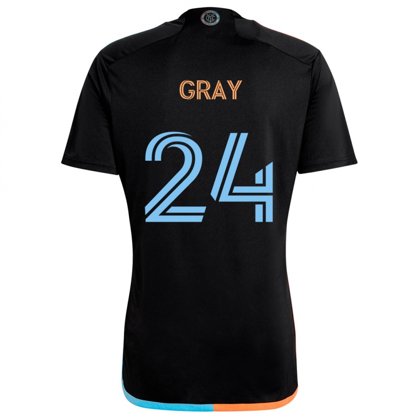 Criança Camisola Tayvon Gray #24 Preto Laranja Azul Alternativa 2024/25 Camisa