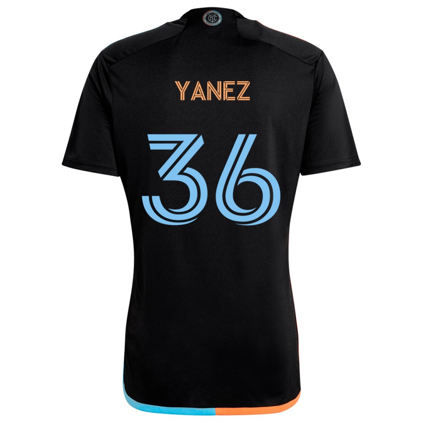 Criança Camisola Zidane Yañez #36 Preto Laranja Azul Alternativa 2024/25 Camisa